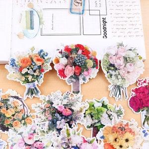 Flower Bouquet Stickers Pack, Rose, Carnation, Peony, Sunflower, Floral Planner Journaling Stickers, Scrapbooking, Stationery Stickers