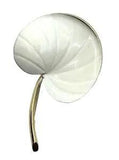 Vintage Pastelli White Enamel Lily Pad Leaf Brooch Gold Tone Jewelry Pin 3"