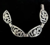 Vintage Danecraft 1940 Sterling Silver Lily Bracelet