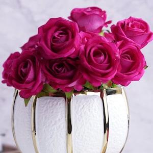 Faux Flowers, High Quality Realistic Red Rose Bouquet, 9 pcs, Fake Rose Bunch, 38 cm