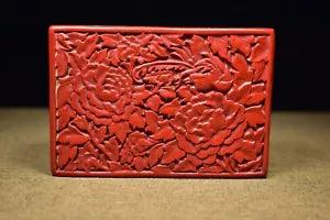Collect Chinese Antique Vintage Lacquerware Exquisite Peony Flower Jewelry Box