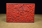 Collect Chinese Antique Vintage Lacquerware Exquisite Peony Flower Jewelry Box
