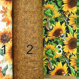 Sunflowers 100% cotton Gold Yellow Sunflowers Birds Pumpkins Fall Autumn Leaves Red Berries Chickadees Goldfinches