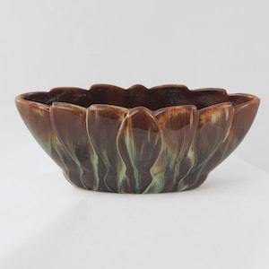 CCC Canadian Ceramic Craft Brown Green Glaze Planter Mid Century Modern