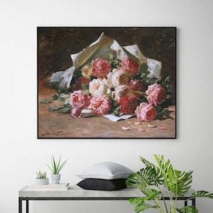 A BOUQUET OF ROSES-Abbott Fuller Graves,office Decor,American Impressionist,canvas wall art,famous art prints,giclee print in various sizes