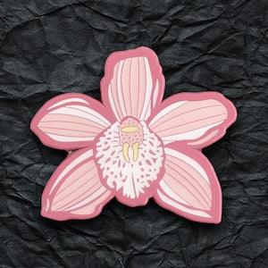 Orchid Enamel Pin | Collectible Lapel Pin, Flower Blossom, Floral Brooch / Badge, Pink Metal
