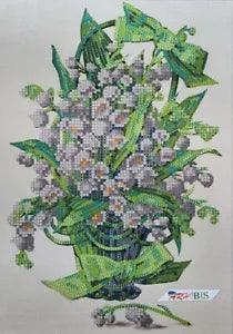 Bead Embroidery Kit Lily of the Valley Basket DIY Stitching Beadwork tm-162