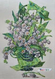 Bead Embroidery Kit Lily of the Valley Basket DIY Stitching Beadwork tm-162