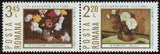Romania Paintings Peonies,Chrysanthemums 2545-2546a pair, Mi 3258-3259 MNH 1975