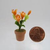Dollhouse Miniature Orange Asian  Lily in Pot G6402