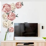 Peony Flower Wall Stickers DIY Home Decor Self-adhesive Wallpaper Non-toxic