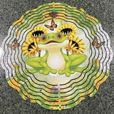 10?? Aluminum Sunflower Frog Wind Spinner  / Garden Decor / Hanging Spinner / Windbreaker
