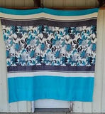 TURQUOISE LILY FLOWER FLOWERS KING BLANKET THROW