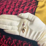 Antique 10k Gold Art Nouveau Calla Lily Flower Pearl Amethyst Necklace 18" 2.7g