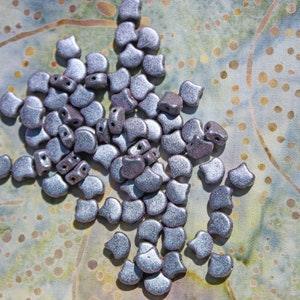 Matubo Ginkgo Leaf Bead 7.5 x 7.5mm, (40 beads) Polychrome Orchid,  Color# 94102JT
