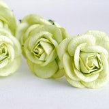 Paper Flower, Centerpieces, DIY wedding supplies, handmade flower:  20 pieces small rose paper craft size 4.5 cm, Greenery color.