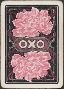 Playing Cards Single Card Old Antique Wide * OXO * Advertising CARNATION FLOWERS