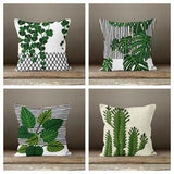 Plants Pillow Cover|Green Leaves Pillow Cover|Floral Cushion Case|Decorative Pillow Case|Bedding Home Decor|Housewarming Outdoor Pillow