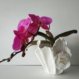 Personalized orchid planter. Modern white vase. Mom orchid planter.