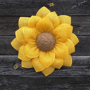 Yellow Burlap Sunflower Wreath, Front Door Wreath, Porch Decor, Door Decor, spring summer fall