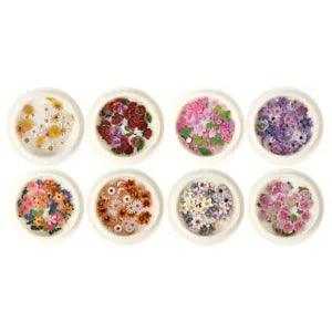 8 Boxes Abs Nail Patch Manicure Charm Dried Flower Embellishments
