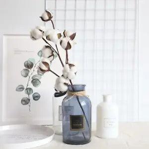 1Pc Dried Cotton Flowers Artificial Plants Floral Branch Party Decoration Decor