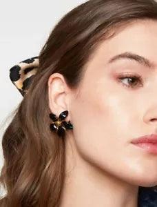 LELE SADOUGHI JET TRUMPET LILY BUTTON EARRINGS