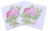 L125 2 Single Paper Decoupage Napkins Lunch Size 6.5 Flower Carnations Red Pink