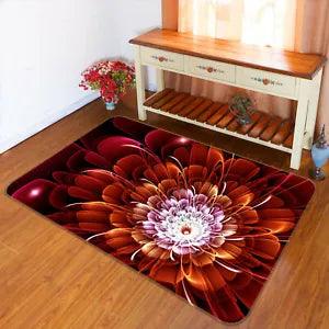 3D Red Peony Flower ZHUA523 Game Non Slip Rug Mat Photo Carpet Zoe