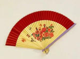 Bridal Folding Fan made in Bamboo with hand painted Peony Flower & Butterfly