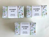 NEW BATH & BODY WORK 3 PCS " CUCUMBER & LILY " SHEA BUTTER CLEASING BARS