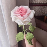pink crochet rose crochet flowers   knitting flower rose   Valentine's Day gift