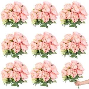 8 Bouquets Peonies Artificial Flowers 56 Heads Fake Peonies Silk Flowers