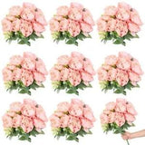 8 Bouquets Peonies Artificial Flowers 56 Heads Fake Peonies Silk Flowers