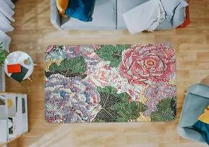 3D Peony Flower NAO6274 Game Rug Mat Elegant Photo Carpet Mat Fay
