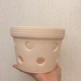 White unglazed orchid pots with holes Large ceramic pot for orchid Whitewashed Orchid Planter Pot with Holes for Orchid Root Air Circulation