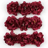 5/100p 8cm Burgundy Peony Artificial Silk Flower Head DIY Craft Wedding Decor