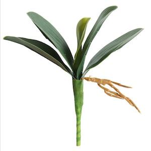 Artificial Green Phalaenopsis Orchid Leaves Latex Real Touch Plants Arrangement for Flowers Garden Bonsai Decoration,Pack of 2
