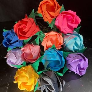 Origami Rose Bouquet in Multiple Colors (Dozen)