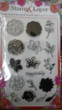 Stamp & Layer Peonies Orchids Paper Craft Inspirations Flowers Happy Birthday NS