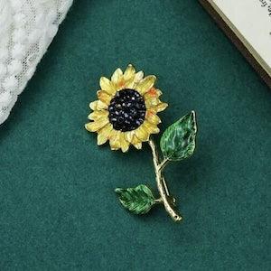 Biling | Vintage Sunflower Brooch | Floral Pins | Creative DIY Elegant Women Jewellery Present | Clothing Accessories