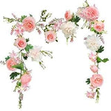 Blush Peony Flowers,  Rose Flower Vine, Light Pink Flower Pink Peony Garland