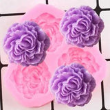 NEW LISTINGPeony Flower Silicone Mold Wedding Cupcake Topper Fondant Cake Decorating T`mj