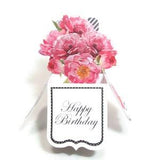 Floral Pop Up Card, Birthday Pop Up Card, Mothers Day Card Pop Up, Peony Bouquet 3D Handmade Card, Birthday Card for Her
