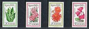 Germany-GDR 841-844, MNH, Flowers 1966 Rhododendron, Lilies of the Valley x27135