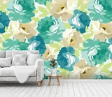 3D Green Peonies Flowers 4 Wall Paper Wall Print Decal Deco Indoor Wall Mural CA