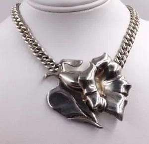STERLING SILVER 925 LILY FLOWER PENDANT NECKLACE 17.25"