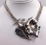 STERLING SILVER 925 LILY FLOWER PENDANT NECKLACE 17.25"