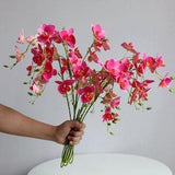 Artificial Phalaenopsis Long Stem, Quality Butterfly Flower with Bud, Wedding Party Floral Decor, Bridal Bouquet DIY Material, Real Touch