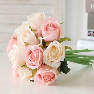 Rose Bouquets,Artificial Flowers, Artificial Roses, Faux Roses, Silk Roses, Vintage Roses, DIY Silk Wedding Bride Bouquets, Gift